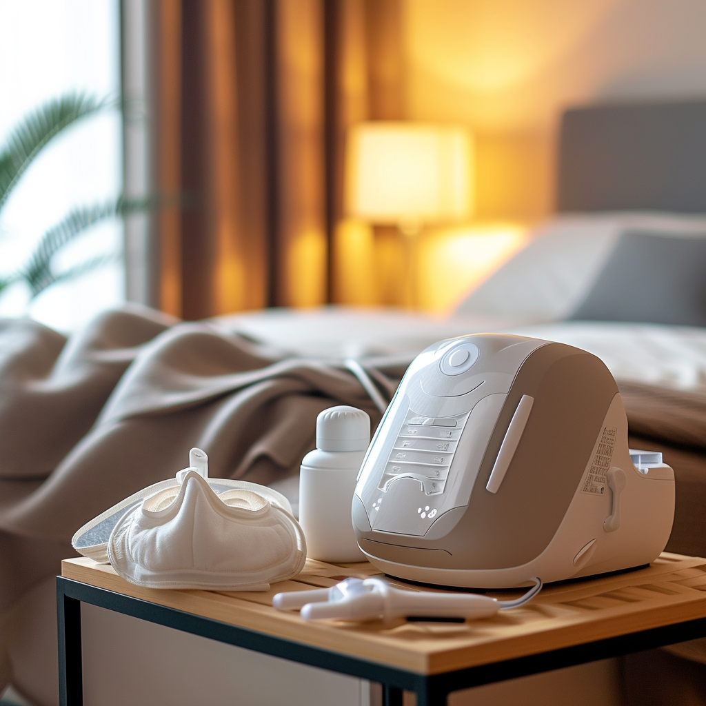 Photo of a Sleep Apnoea Machine in a Modern Bedroom