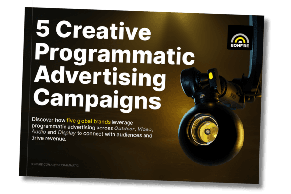 Click here to download your free resource, 5 Creative Programmatic Campaigns (image of the front cover of the resource)